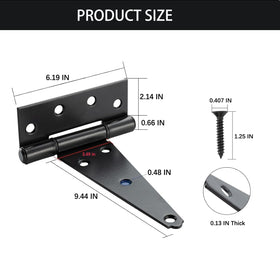 HOME MASTER HARDWARE Heavy-duty steel hinges with black coating for weather resistance