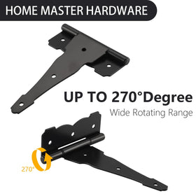 HOME MASTER HARDWARE heavy-duty tee hinges in black finish offer durable, long-lasting performance.