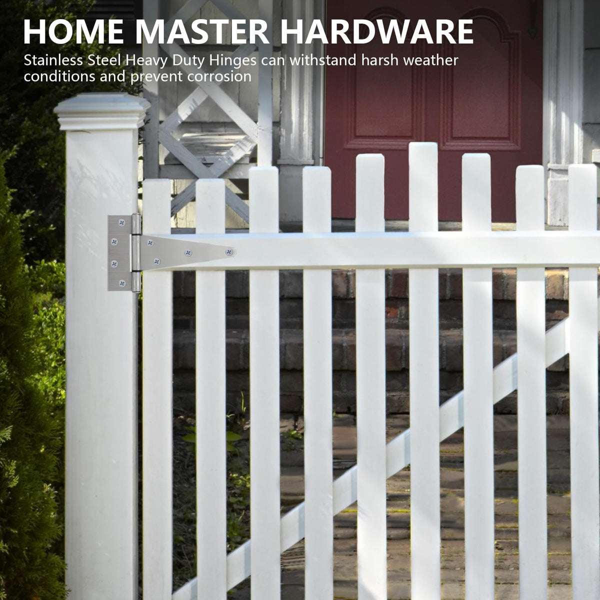 Heavy-duty tee hinges provide strong support and reduce wood splitting
