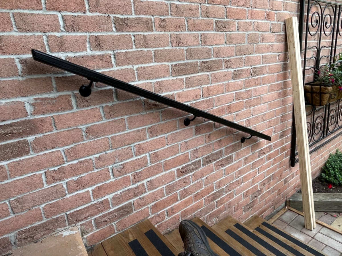 HOME MASTER HARDWARE modern design stair bracket adds sleek style to stairs.