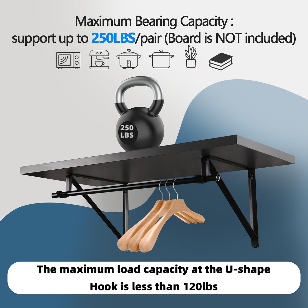 HOME MASTER HARDWARE rod-and-shelf bracket showing 11x9-5-inch support area