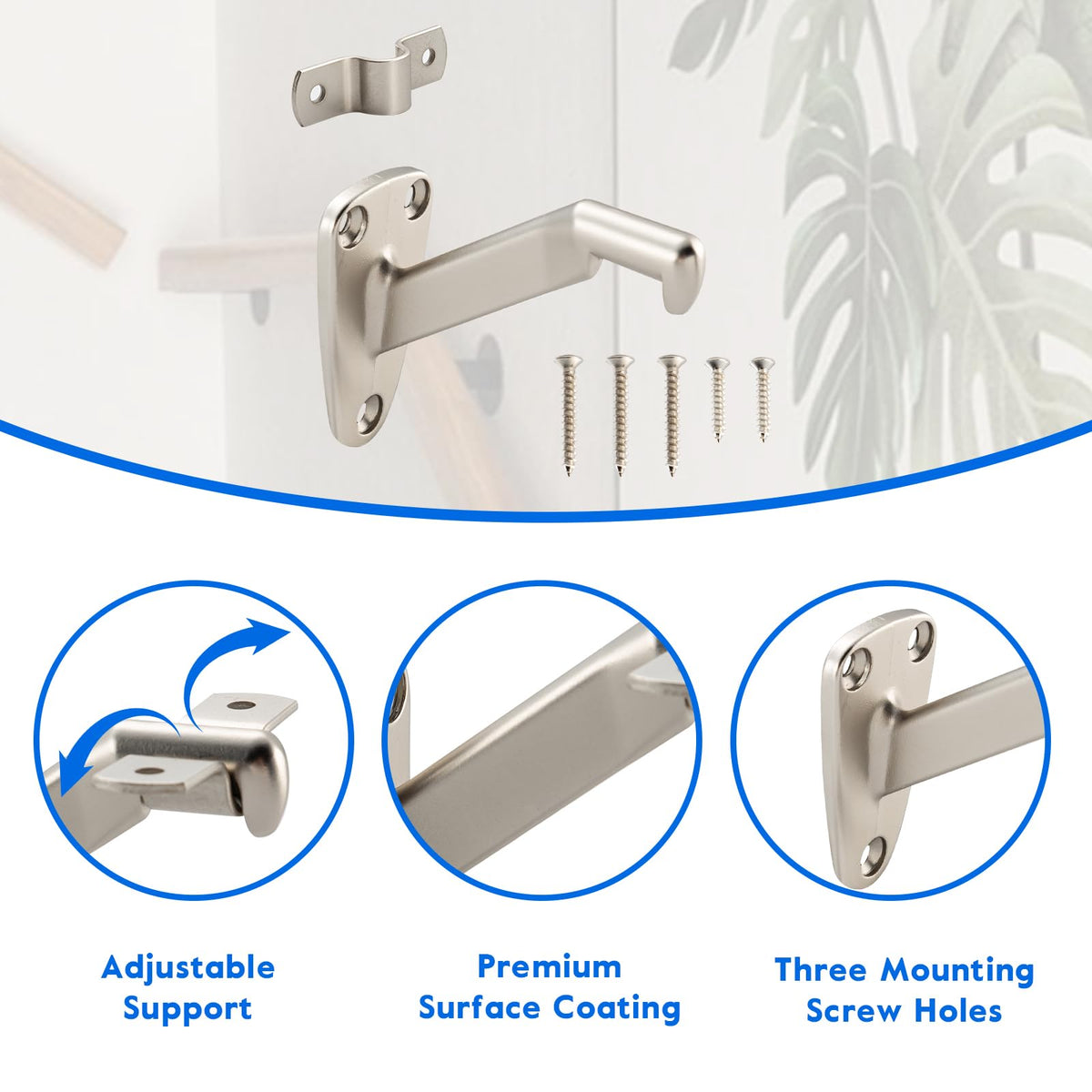 HOME MASTER HARDWARE satin nickel finish bracket adds corrosion resistance and style.