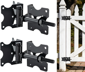 HOME MASTER HARDWARE self-closing gate hinges with a durable black finish for outdoor gates
