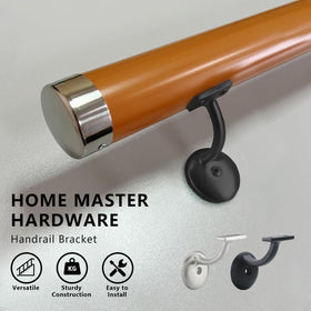 HOME MASTER HARDWARE stair bracket with matte black finish enhances indoor aesthetics.