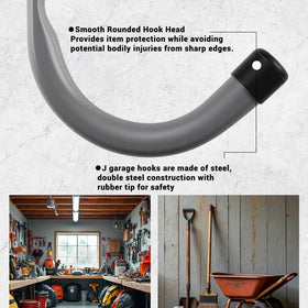 HOME MASTER HARDWARE steel hook with rubber tips protects surfaces.