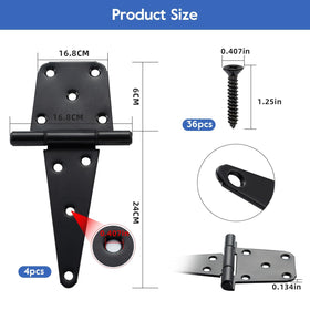 HOME MASTER HARDWARE T-strap hinge side view showing robust bearing area