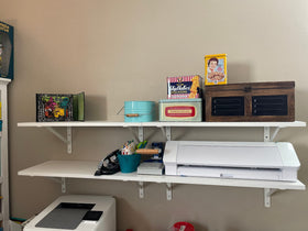 HOME MASTER HARDWARE 12x8 open shelf brackets ideal for kitchen and workshop organization.