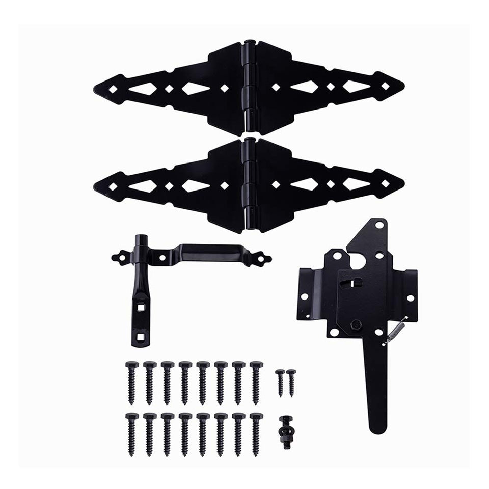 HOME MASTER HARDWARE 8-inch decorative strap hinges on a wood gate add durability