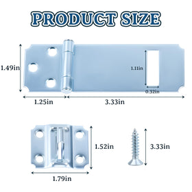 Home Master Hardware zinc-plated finish hasp resists rust.