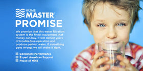 Home Master ISetTMA8 quick-connect fittings simplify annual filter changes.