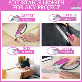 Home Planet Gear pink box cutter weighs just 0.59 pounds for comfortable use.