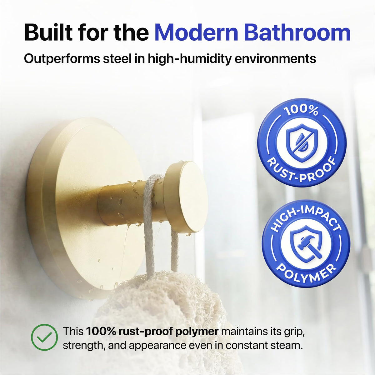 HOME SO rust-free suction hook with strong grip in humid bathroom