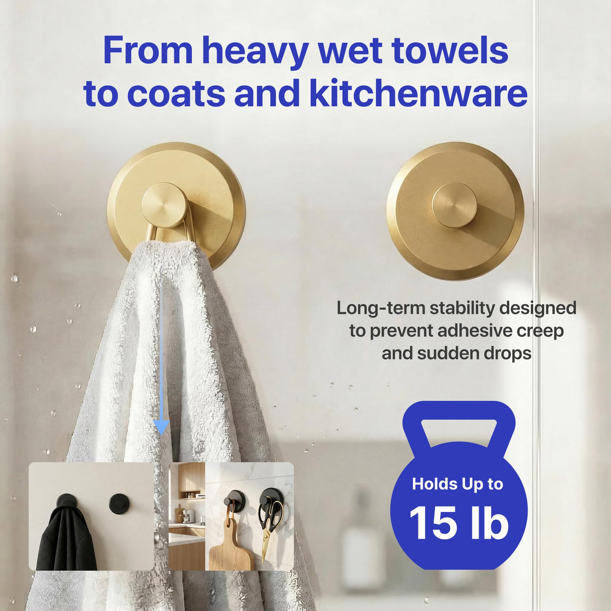 HOME SO wall mount hook keeps robes organized in gold