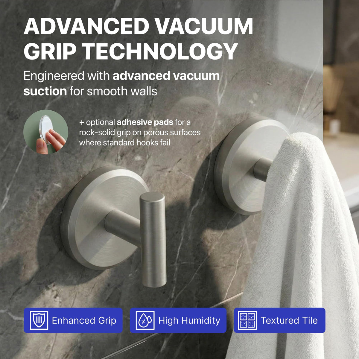 HOME SO suction cup hook on glass door for robes and coats.