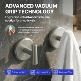 HOME SO suction cup hook on glass door for robes and coats.