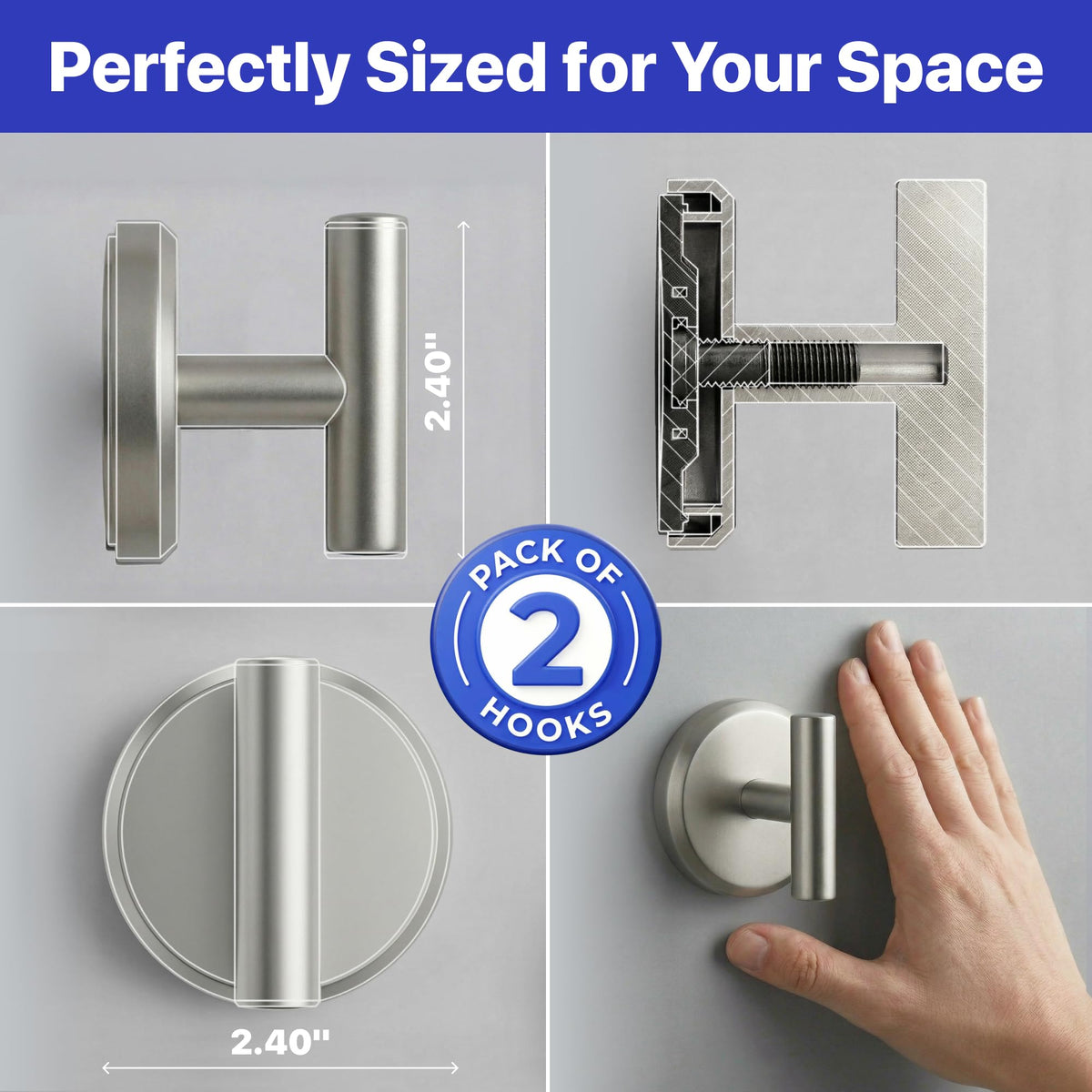 HOME SO rust-proof ABS hook resists humidity in bathrooms.