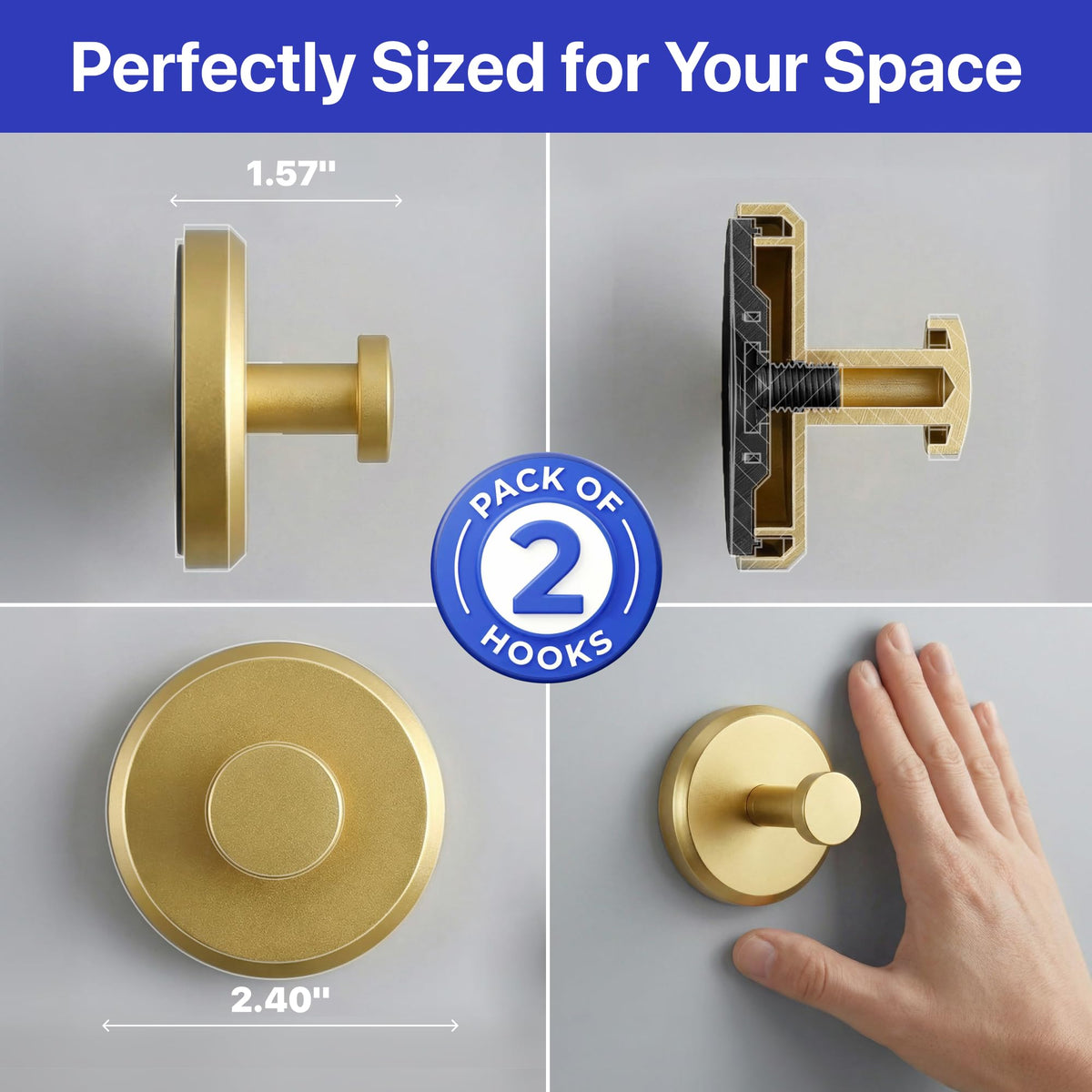 HOME SO gold finish enhances bathroom décor on textured surface