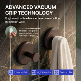 HOME SO bronze hooks grip robes on tile wall