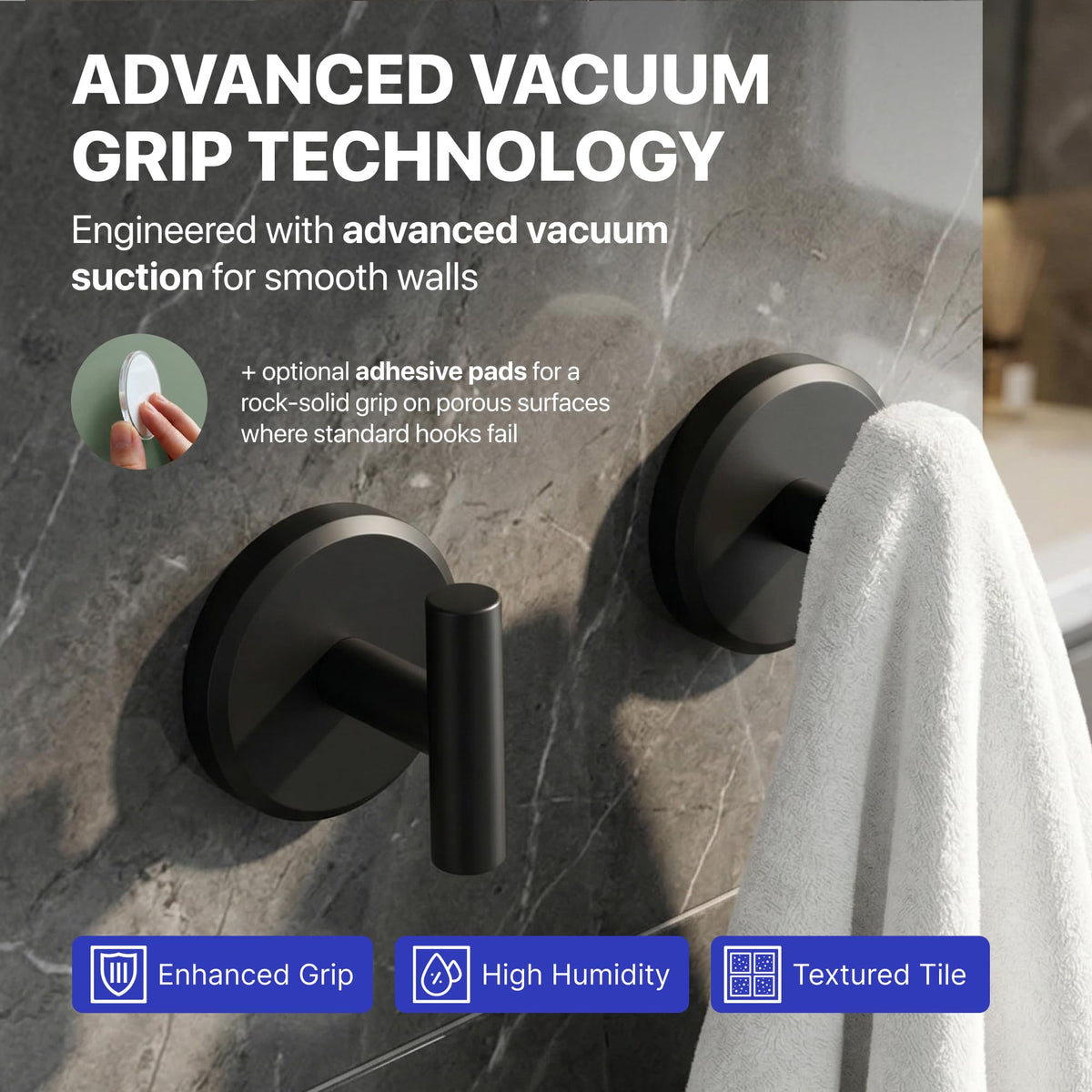 HOME SO suction cup hook on glass door keeps robes within reach