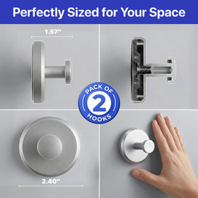 HOME SO heavy-duty, rust-free hooks for busy bathrooms