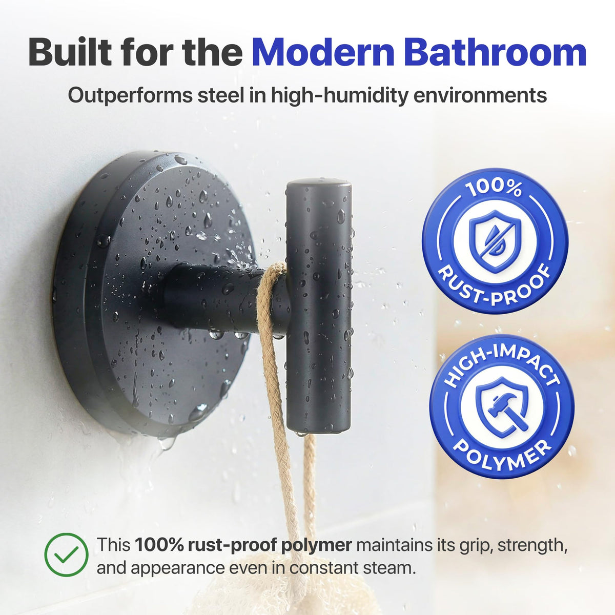 HOME SO suction cup hook on mirror area for towels and washcloths