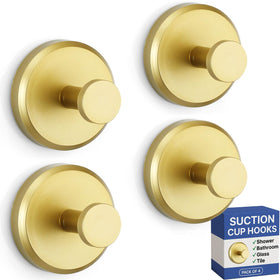 HOME SO suction cup hooks on glass shower door provide secure, drill-free storage.