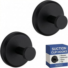 HOME SO suction cup hooks on shower wall deliver strong hold for towels.