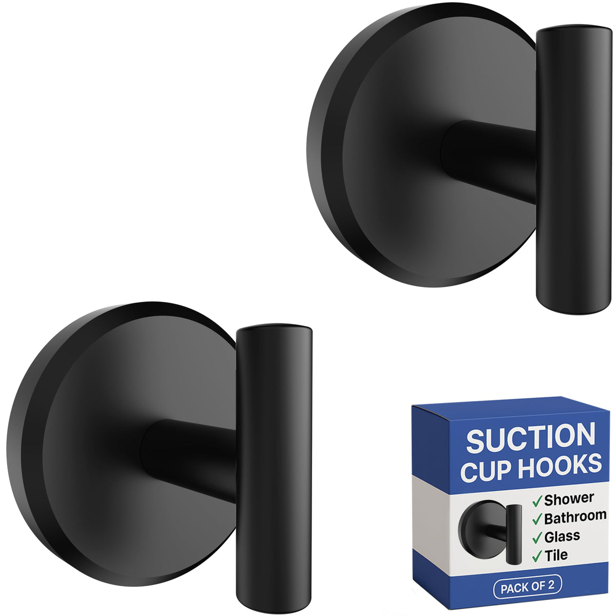 HOME SO suction cup hook mounted on shower wall holding towels securely
