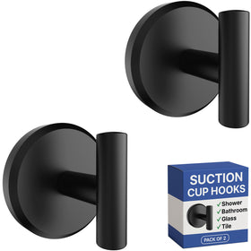 HOME SO suction cup hook mounted on shower wall holding towels securely