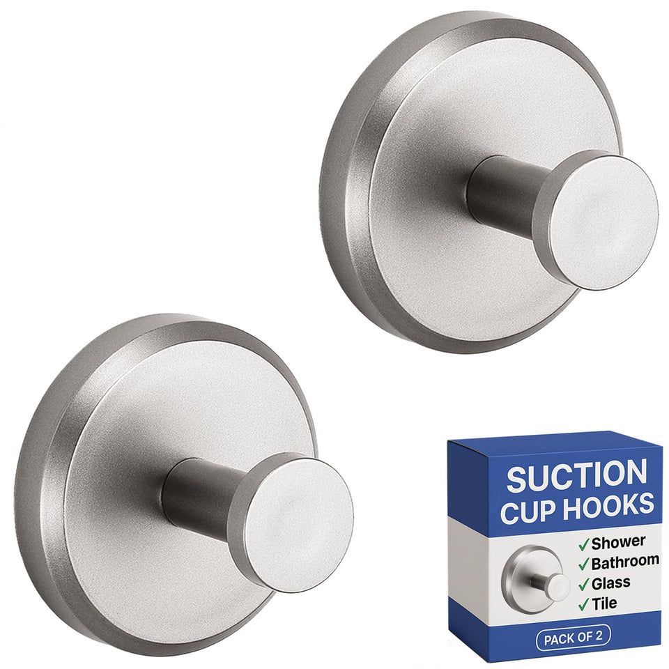 HOME SO suction cup hooks on shower wall keeping towels within easy reach