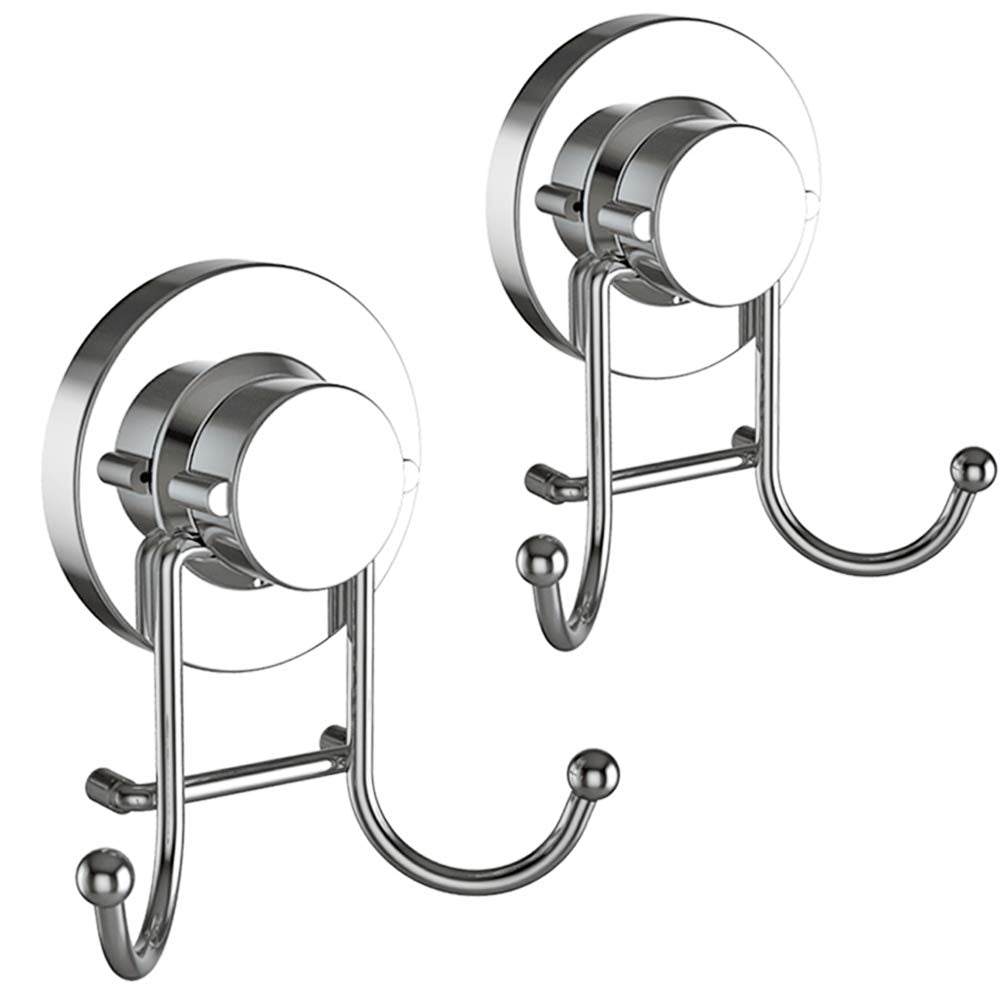 HOME SO suction cup hook on shower glass holds towels securely