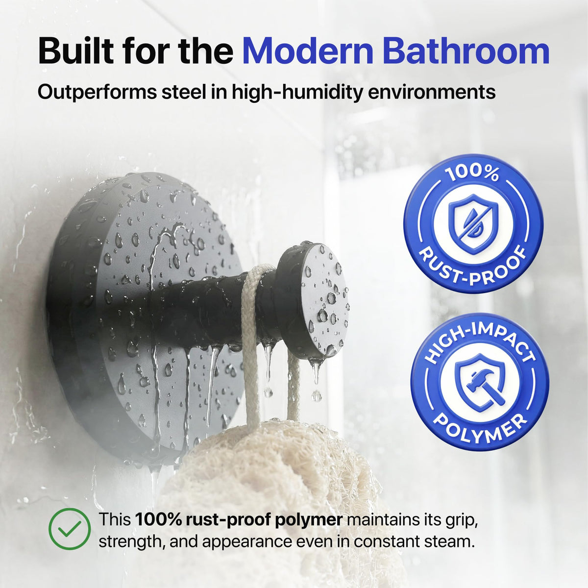 HOME SO towel hanger suction hook keeps robes within reach.