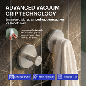 HOME SO suction cup hook on glass door neatly holds a robe without drilling
