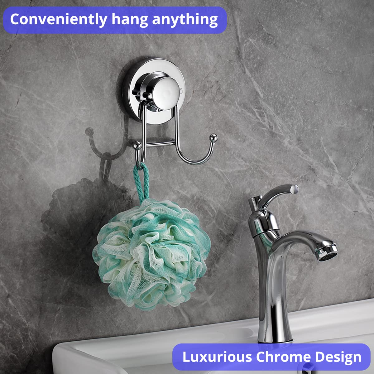 HOME SO chrome 2-pack towel hooks for renter-friendly bathroom storage