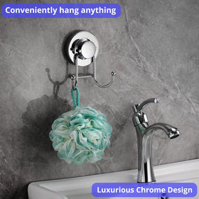 HOME SO chrome 2-pack towel hooks for renter-friendly bathroom storage