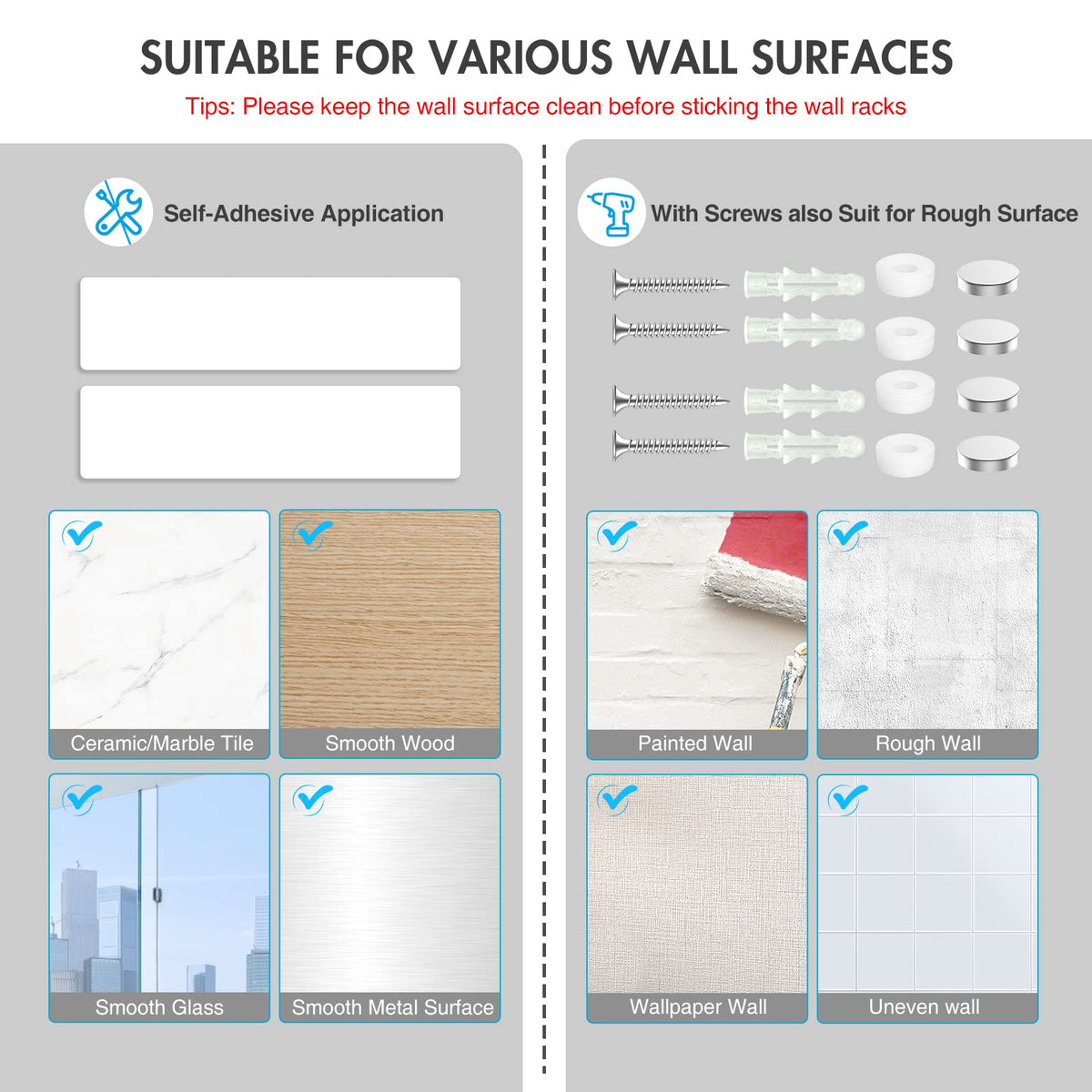 homeasy sturdy construction supports heavy items up to 15 kg