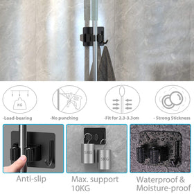 Homeasy mop-broom-clip-hanger provides a sturdy grip to prevent slips and falls.