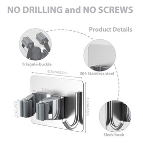 homeasy wall mount clip mechanism secures thick or thin handles reliably