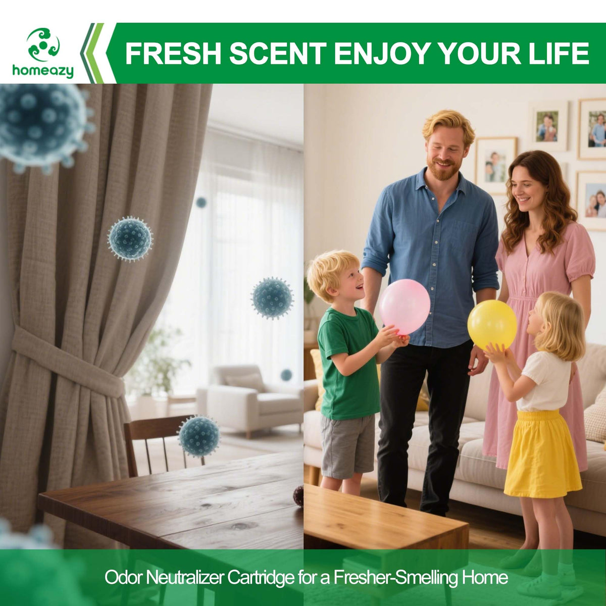 Unboxing scene of Homeazy odor neutralizer set