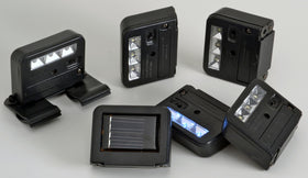 HOMEBRITE Wunder clip-on solar spotlight lighting a mailbox area for easy night access