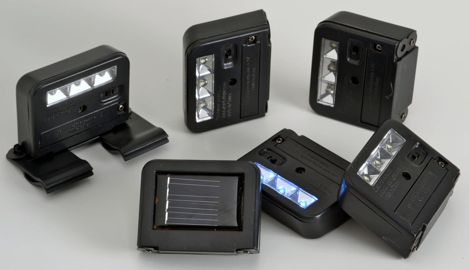 HOMEBRITE Wunder clip-on solar spotlight lighting a mailbox area for easy night access