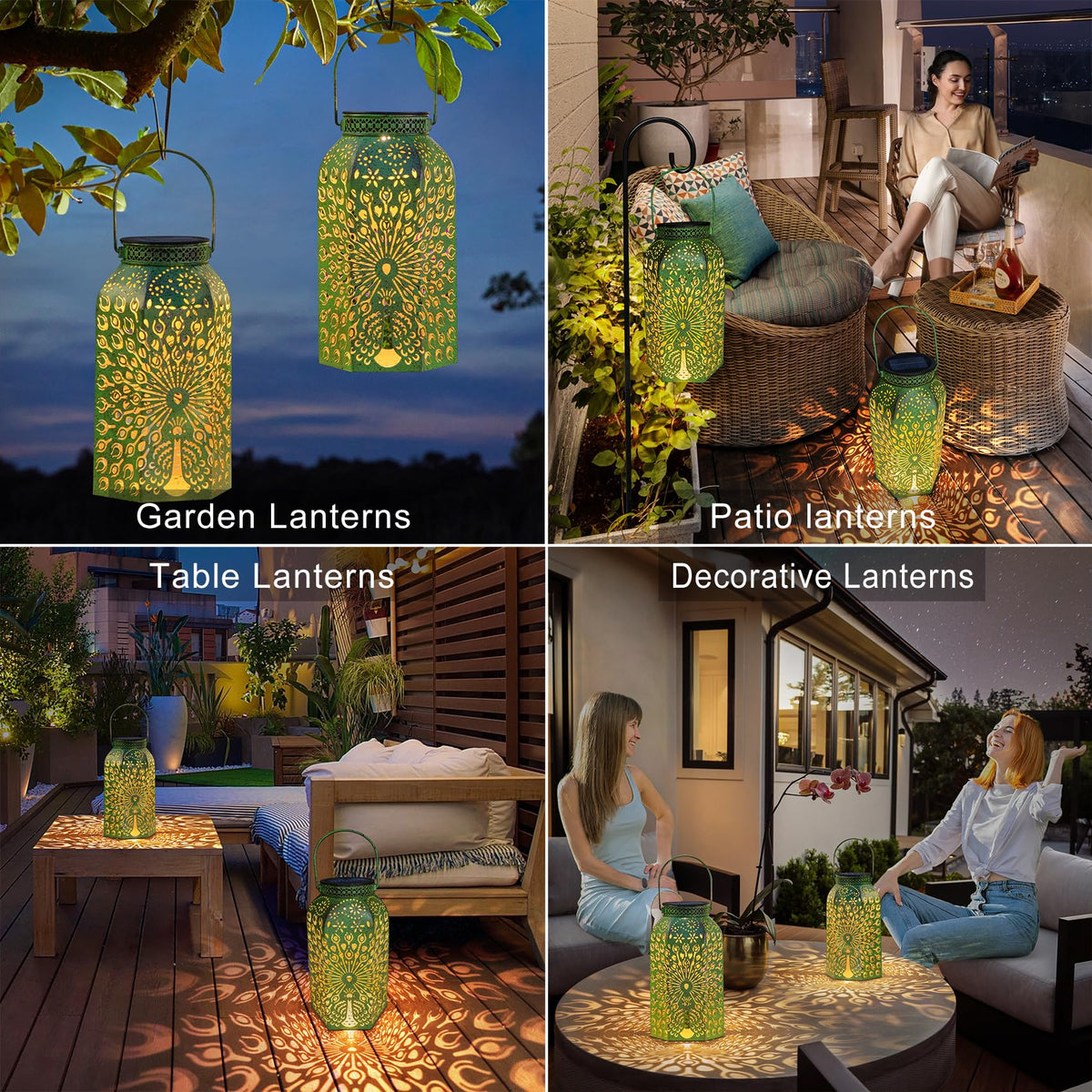 HOMEIMPRO IP65 waterproof solar lantern for year-round outdoor use.