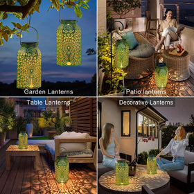 HOMEIMPRO IP65 waterproof solar lantern for year-round outdoor use.