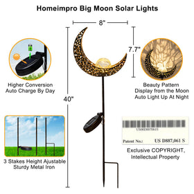 HOMEIMPRO Outdoor lamp charges in daylight and lights up automatically at dusk.