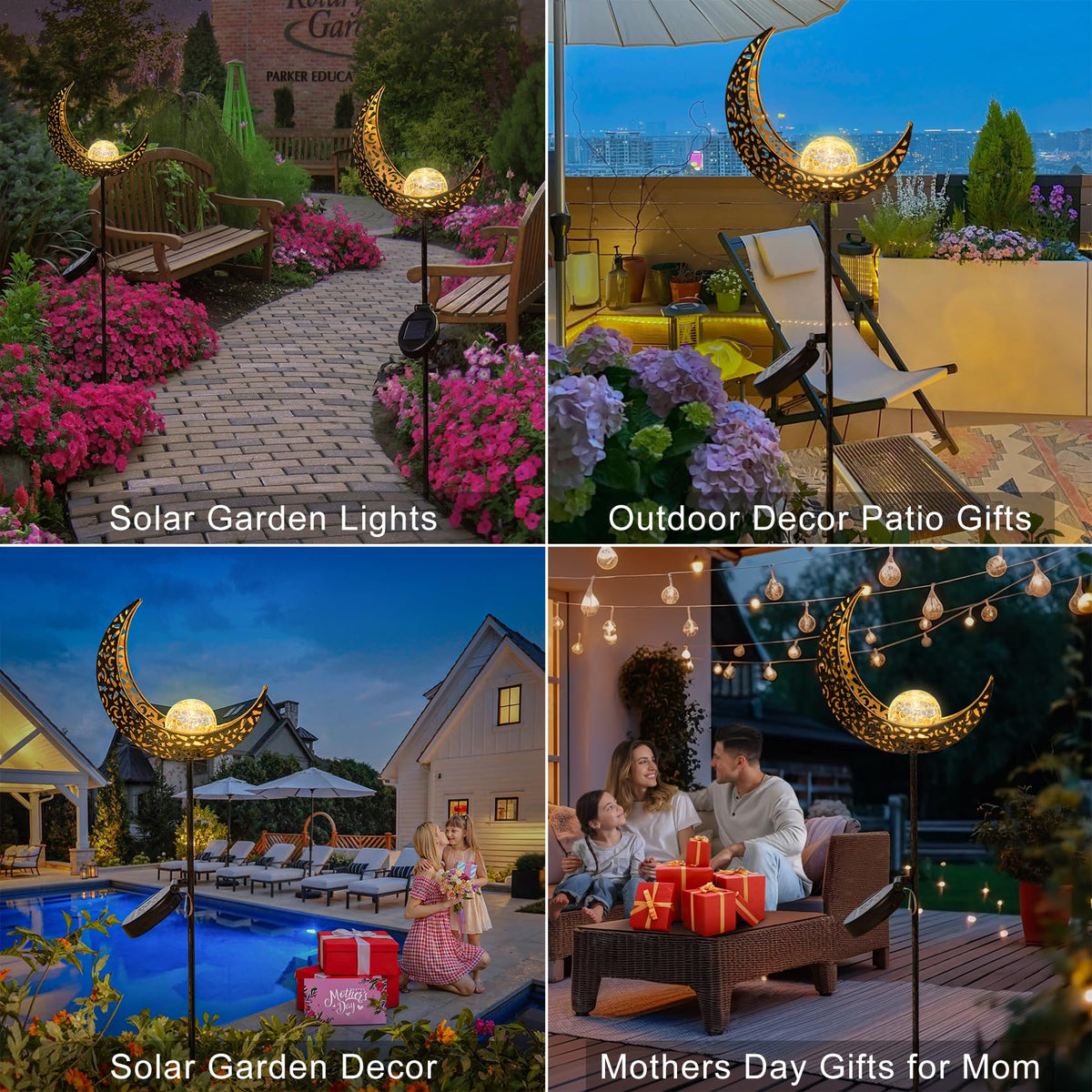 HOMEIMPRO Moon Light with warm white LEDs for cozy yard ambience.