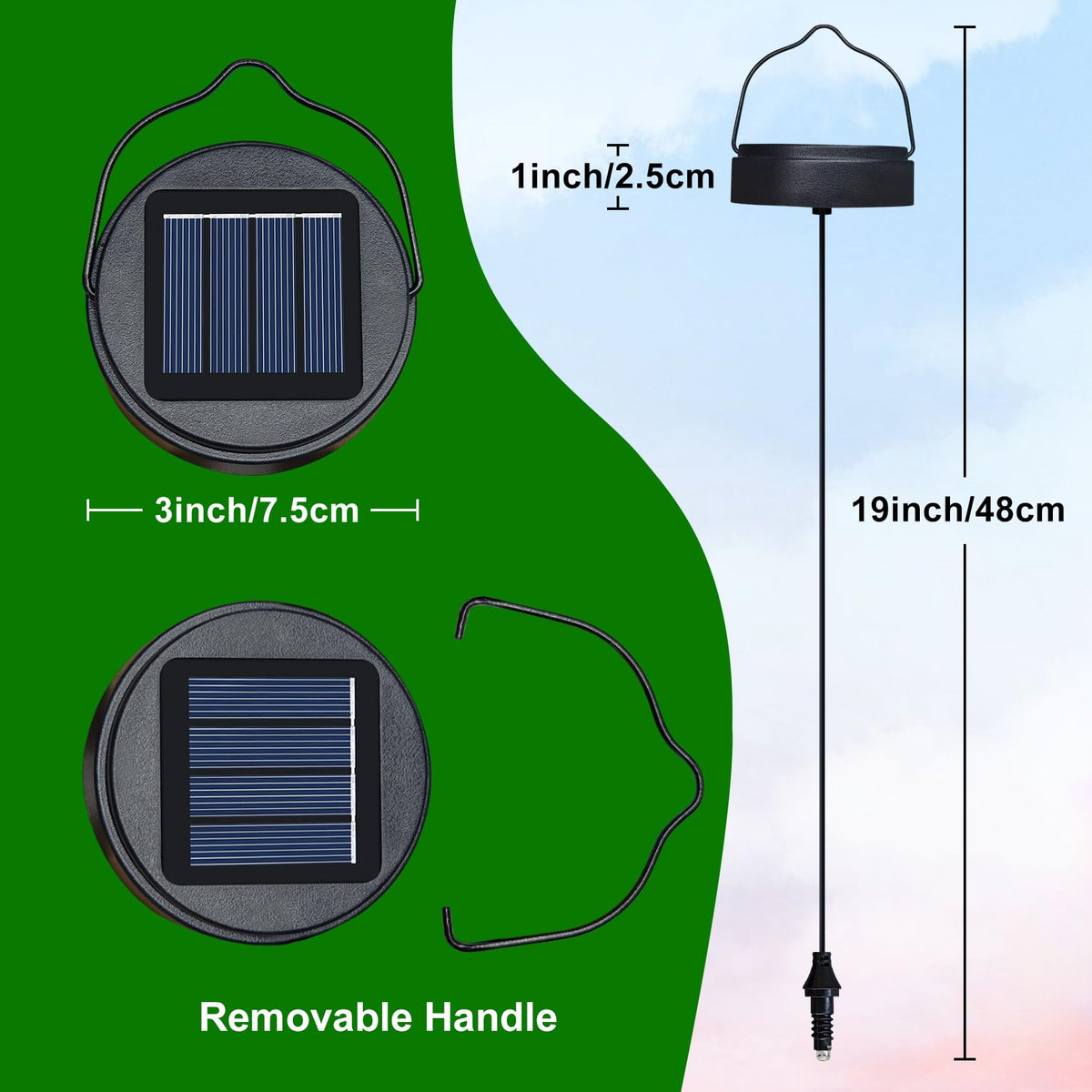 HOMEIMPRO solar panel charging module powers lights using daylight energy.
