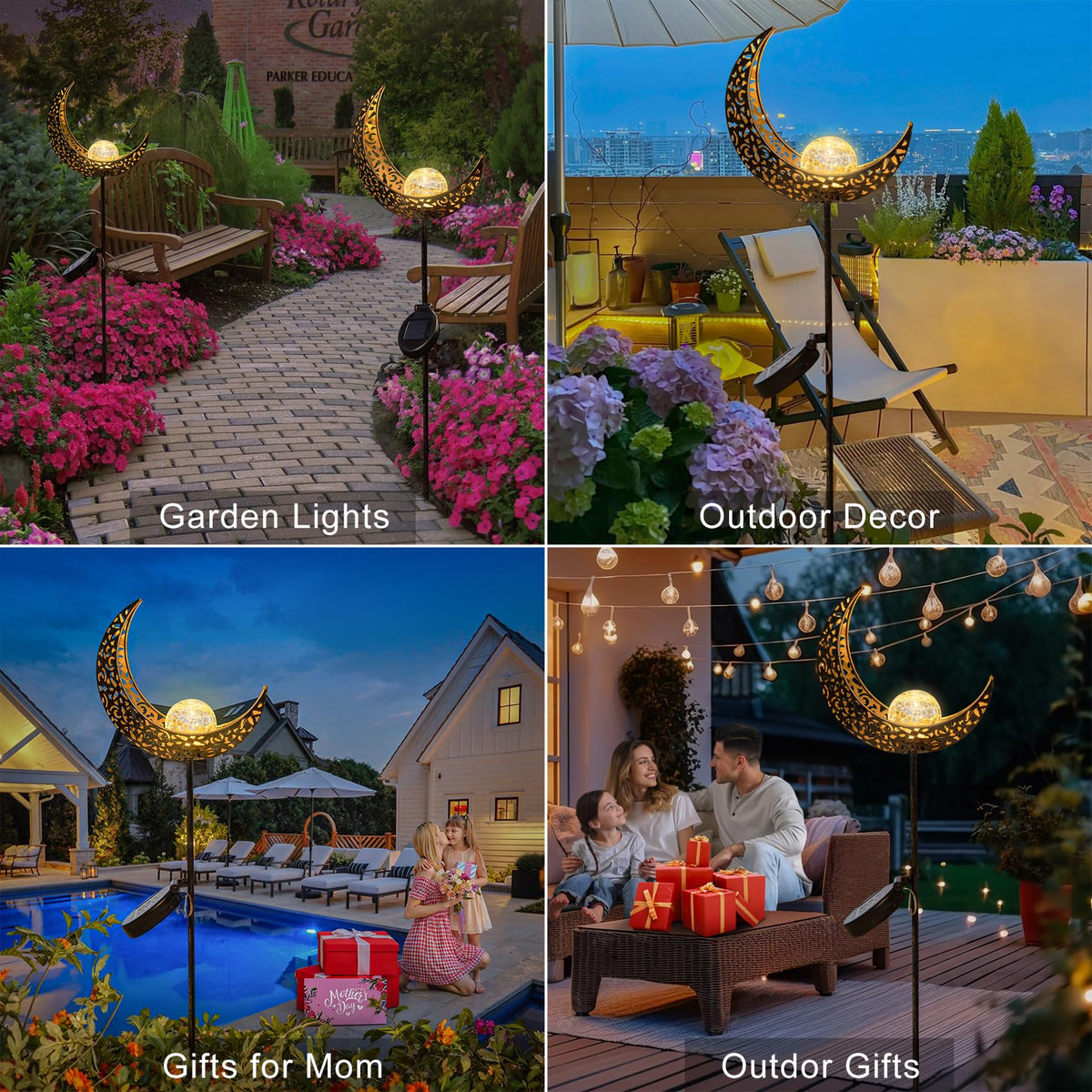 HOMEIMPRO Solar garden light with warm white 8 lumens LED.