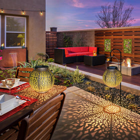 HOMEIMPRO weather resistant lanterns keep lighting through rain and wind.
