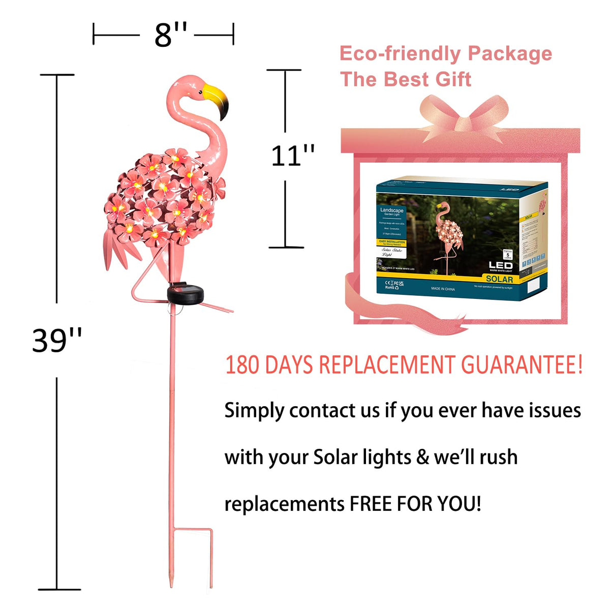 Homeimpro Weatherproof Flamingo lights ready for rain or sun all season