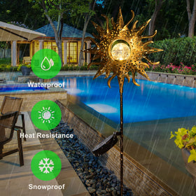 HOMEIMPRO Weatherproof solar lights operate reliably in rain or snow.